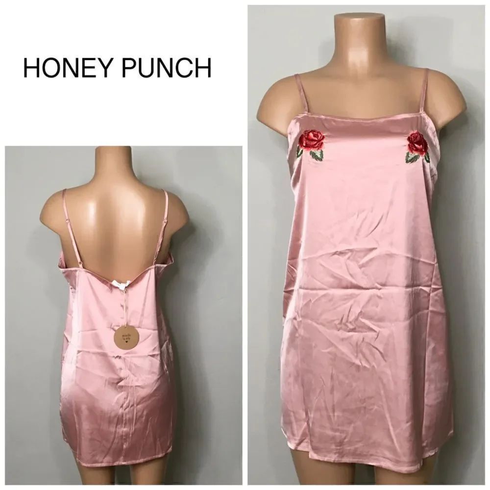 New. Honey Punch pink slip dress. Stretches